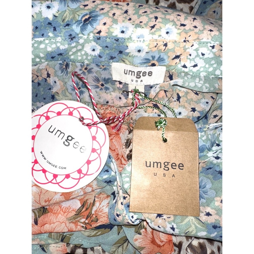 Umgee mixed patchwork tunic blouse featuring flor… - image 5